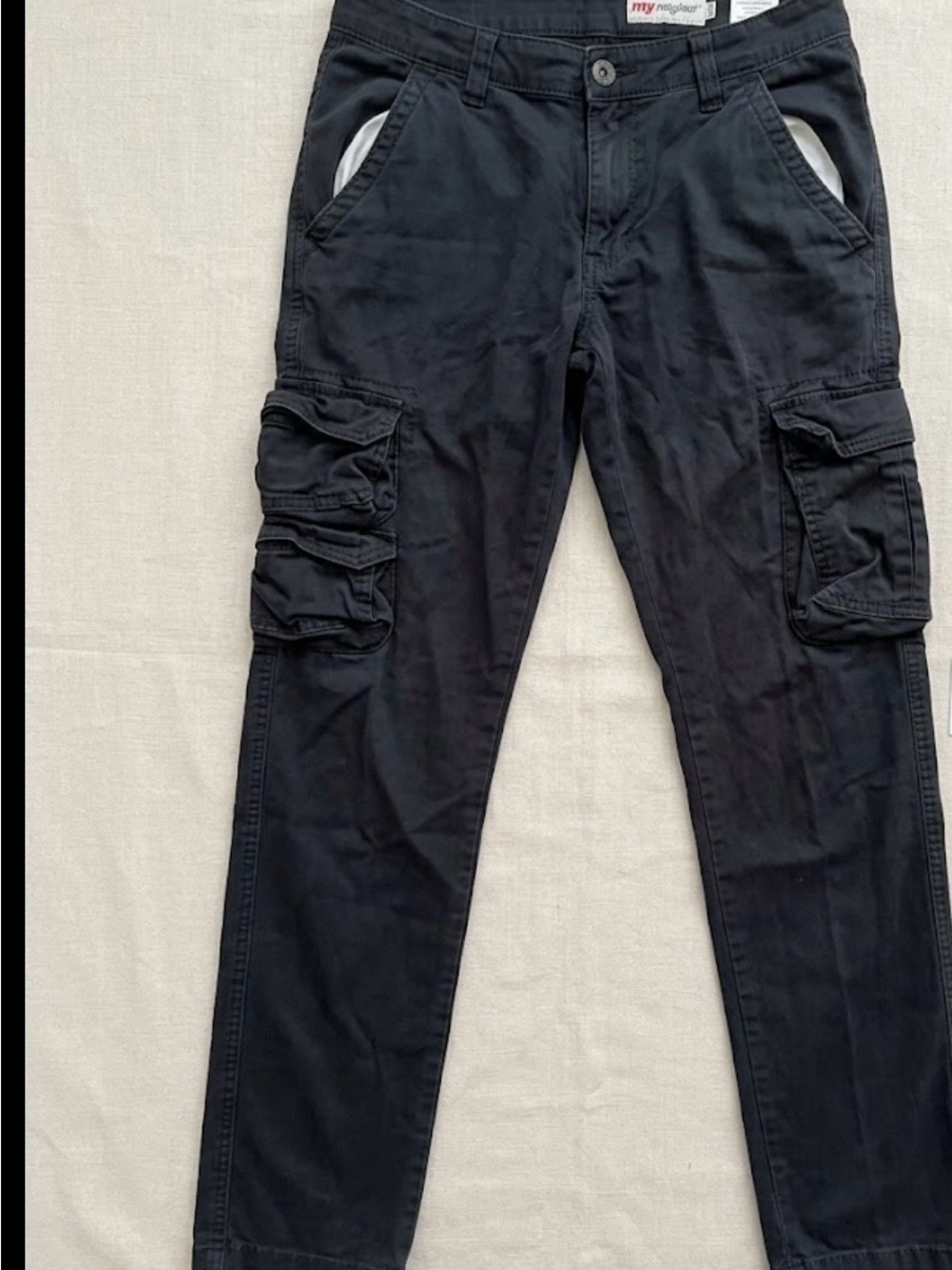 Y/Project Men's Black Cargo Trousers with Multi-Pocket Detail